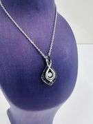 Solid sterling silver Infinity shape Dancing Stone pendant