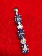 14K WHITE GOLD , DIAMOND AND TANZANITE PENDANT