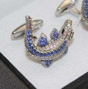 Handsome Pair Jeweled Style Cufflinks By Carelli