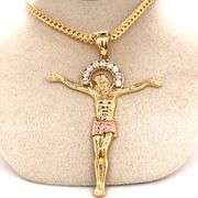 14K YELLOW AND ROSE GOLD RELIGION CHARM WITH CHAIN
