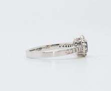14kt Solid White Gold, Blue Sapphire, & Diamond Ring