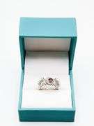 14kt Solid White Gold, Pink Tourmaline, & Diamond Ring