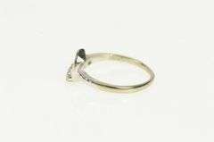 14K White Gold 1950's Diamond Wavy Curvy Wedding Band Ring
