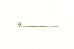 14K Yellow Gold Victorian Diamond Classic Antique Scalloped Stick Pin