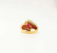 18kt Solid Yellow Gold, Ruby, & Diamond Ring
