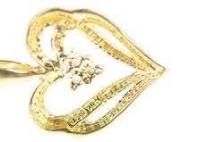 10K Yellow Gold Diamond Cluster Heart Love Symbol Classic Pendant