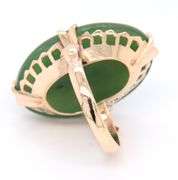 Vintage Yellow Gold oval Green Jade Ring