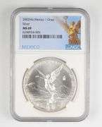MS69 2002 MO Mexico 1 Onza .999 Fine Silver - Graded NGC