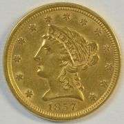 Satiny-fresh scarce early US $2.50 Liberty Gold Piece from 1857