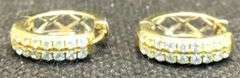 FANCY 14K YELLOW GOLD DOUBLE ROW HOOP EARRINGS