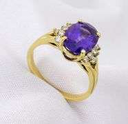 Gorgeous 18k Amethyst * Diamond Ring