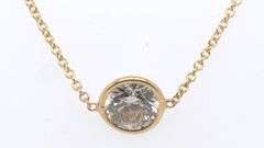 Pleasing Bezel Set Diamond Pendant on Chain Necklace