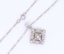 Vintage Style Diamond Pendant on Fancy Chain
