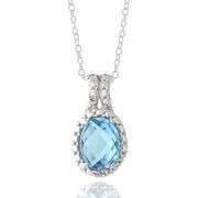 Sterling Silver Swiss Blue Topaz Necklace