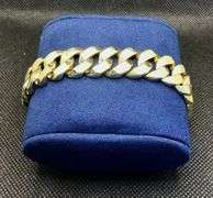 SOLID 14K YELLOW GOLD CUBAN CHAIN MAN'S BRACELET