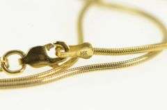 14K Yellow Gold 1.0mm Snake Link Classic Round Chain Necklace