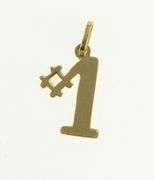 14K Yellow Gold #1 Number One Number Cut Out The Best Charm/Pendant