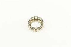 14K White Gold Classic Circle Round CZ Inset Pendant