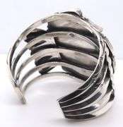 American Indian Najavo Running Bear Turquoise and Coral Cuff