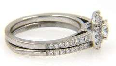 1.05ctw Round Diamond Double Cushion Frame Bridal Set in 14K