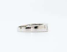 14kt Solid White Gold & Diamond Band