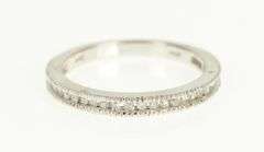 14K White Gold 0.28 Ctw Classic Diamond Vintage Wedding Band Ring