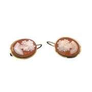18K YELLOW GOLD CAMEO EARRINGS
