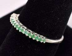 Emerald Gem Ring In Sterling Silver