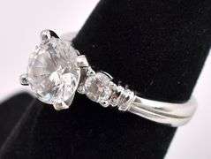 Large CZ Ring In Sterling Silver
