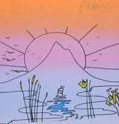 Peter Max, Original painting, mixed media on paper.
