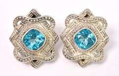 Blue Mystic Quartz Earrings In Sterling Silver