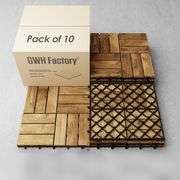 Hardwood Interlocking Patio Deck Tiles Easy to Install
