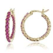 18K over Sterling Silver Genuine Ruby Earrings
