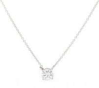 Italian 0.70ct Round Diamond Solitaire Pendant Necklace in 14K