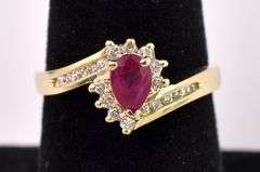 Enticing ruby And Diamond Ring In Yellow Gold