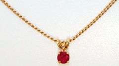 Sweet Ruby Pendant on 14k Chain