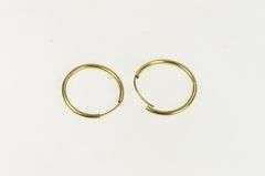 14K Yellow Gold 18.6mm Round Classic Seamless Look Hoop Earrings