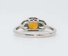 14kt Solid White Gold, Citrine, & Diamond Ring