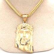 14K YELLOW GOLD JESUS FACE CHARM WITH CHAIN