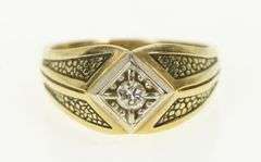 14K Yellow Gold 0.22 Ct Men's Diamond Vintage Wedding Ring