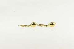 14K Yellow Gold Tear Drop Puffy Vintage Dangle Statement Earrings