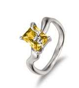 "AURORA" SILVER SKY CITRIN RING
