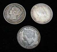 3 Canada 5 Cent Coins