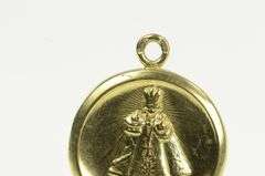 14K Yellow Gold Pope Religious Motif Vintage Christian Charm/Pendant