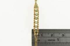 14K Yellow Gold Retro Emerald Inset Bar Square Chain Vintage Bracelet