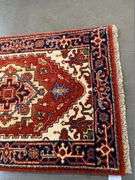 Magnificent Hand-Knotted Serapi Wool Runner. 12'