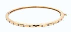 14K YELLOW GOLD BANGLE WITH DIAMONDS
