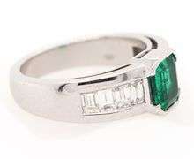 1.55ct Emerald and 0.90ctw Baguette Diamond Ring in Platinum