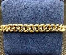 EXQUISITE 14 YELLOW GOLD CUBAN LINK BRACELET