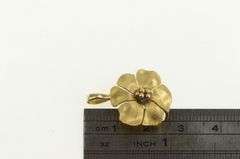 14K Yellow Gold Satin Finish Hibiscus Flower Botanical Charm/Pendant
